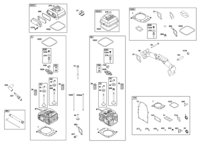 Cylinder Head Group Diagram and Parts List for 385447-0008-B5 200000 - 399999 Briggs and Stratton Engine